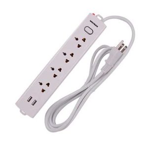 Extencion de Corriente 4 tomas 2 puertos USB