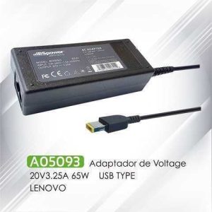 CARGADOR LENOVO BSPOWER 20V 3.25A 65W A05093 TIPO USB
