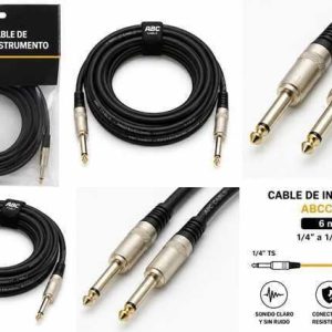 CABLE DE INSTRUMENTO ABCCABLS 6mts 1/4 a 1/4 plug