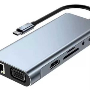 ADAPTADOR 11 EN 1 MODELO BYL-2110 / USB-C A PD -HDMI - VGA -LAN -USB3.0 -SD -AUDIO