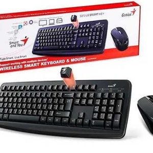 COMBO TECLADO MOUSE GENIUS SMART KM-8100 / INALAMBRICO / INDICADOR DE BATERIA / COLOR NEGRO