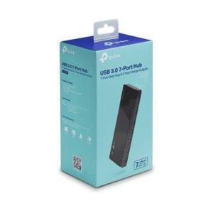 HUB USB TP-LINK UH700 7 PUERTOS 3.0 + ADAPTADOR DE CORRIENTE COMPATIBLE MAC WIN NEGRO