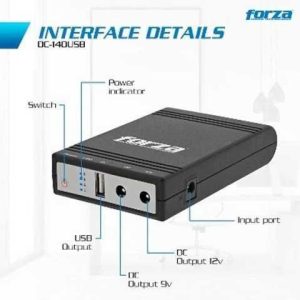 UPS MINI FORZA DC-140USB PORTABLE BATTERYBANK 14W 5/9/12V USB