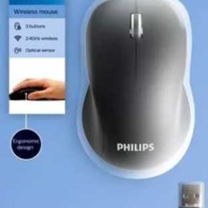 MOUSE INALAMBRICO PHILIPS 3 BOTONES DE 2.4GHZ