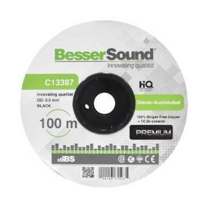CABLE BS DE AUDIO MICROF ST OD 6.5MM NEGRO 100M ROLL