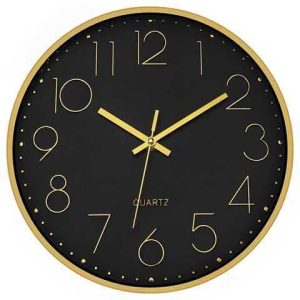 RELOJ DE PARED DORADO CON NEGRO CON CAMARA ESPIA