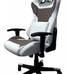 SILLA GAMER BLANCA Y MARRON AX-8016