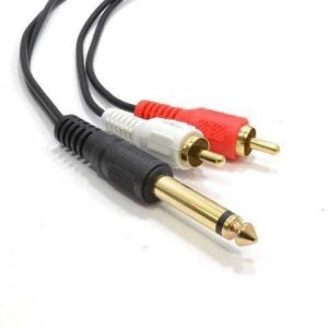 CABLE 2X1/4(6.35) MONOPHONIC PLUG TO2X RCA