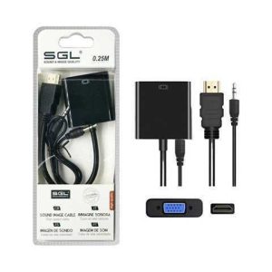 CABLE CONVERTIDOR VGA A HDMI 1080P 25CM SGL