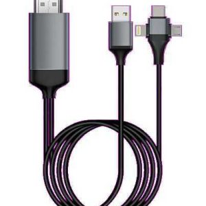 CABLE 3 EN 1 A HDMI V8 / TIPO C / IPHONE