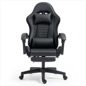 SILLA GAMER- CON REPOSAPIES MULTIFUNCION NEGRO