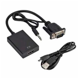 ADAPTADOR CABLE CONVERTIDOR VGA+3.5 A HDMI FULL HDMI UNIDIRECCIONAL