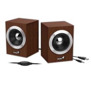 PARLANTES GENIUS SP-HF280 WOODEN USB / STEREO/ 6W RMS/ USB/ 3.5IN AUX IN/ CONTROL DE VOLUMEN