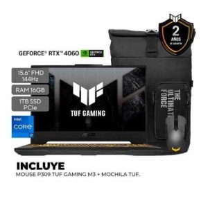 LAPTOP ASUS TUF GAMING AMD RYZEN 7-7435HS | 16GB RAM | 1TB SSD | RTX 4060 8GB| PANTALLA 15.6" FULL HD | FREEDOS | GRAY | MOCHILA MOUSE , SANRCX0283854
