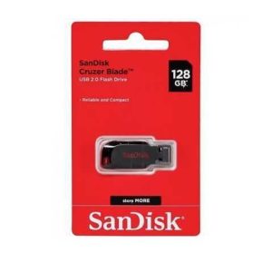 PEN DRIVE SANDISK 128GB CRUZER BLADE USB 2.5 NEGROROJO