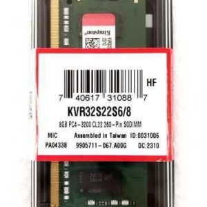 MEMORIA RAM SODIMM KINGSTON 8GB DDR4 PC4-3200MHZ CL22 260-PIN 1RX8