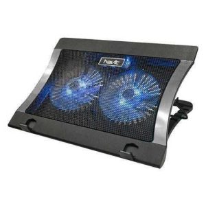 SOPORTE COOLING PAD HAVIT HV-F2051 2 VENTILADORES | 14 - 15.6" | DIMENSION 360X270X23MM | LUZ LED AZUL