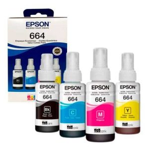 BOTELLA DE TINTA EPSON T644 PACK 4 | 70ML (NEGRO, CYAN, MAGENTA Y AMARILLO) ORIGINAL
