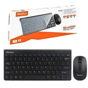TECLADO MOUSE MEETION MINI4000 / NEGRO / WIRELESS - INALAMBRICO / ALCANCE 10MT / NANO RECEPTOR / COMPATIBLE CON SAMRT TV - LAPTOP - PC