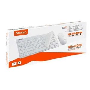TECLADO MOUSE MEETION MINI4000 / BLANCO / WIRELESS - INALAMBRICO / ALCANCE 10MT / NANO RECEPTOR / COMPATIBLE CON SAMRT TV - LAPTOP - PC