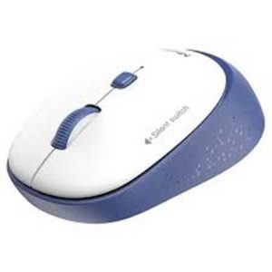 MOUSE MEETION R571-BL BLANCO-AZUL WIRELESS - INALAMBRICO SILENT 1600DPI CON PILA