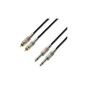 CABLE AUDIO 2 RCA MACHO A 2 PLUC 6.3 MONO 3MT ADAM HALL