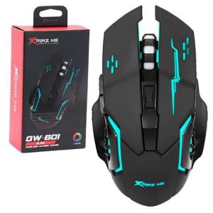 MOUSE GAMING XTRIKE ME GW-601 / WIRELESS - INALAMBRICO / RECARGABLE / 6 BOTONES USB / 7 COLORES / 3200DPI / BLACK