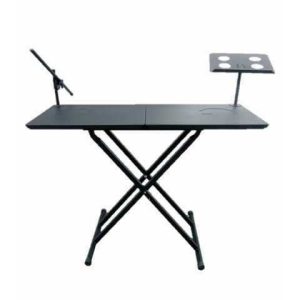 MESA DJ PLEGABLE + SOPORTE LAPTOP + SOPORTE MIC + CAJETIN