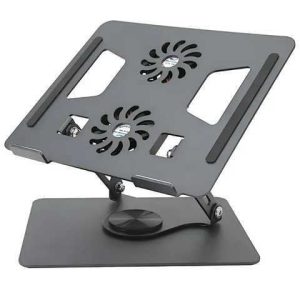 SOPORTE PARA LAPTOP CON 2 VENTILADORES 360G METALICO ES-B4