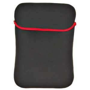 Estuche de neopreno con solapa negro y rojo 15.6"