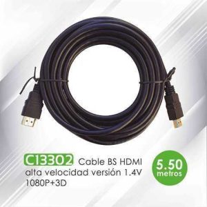 CABLE BS HDMI NEGRO 5.50M 1.4V 1080P 3D OD6.0MM